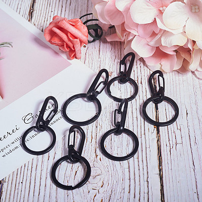 Iron Split Key Rings and Alloy Snap Key Clasps KEYC-PH0001-21-1