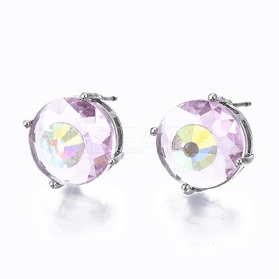 Brass Stud Earrings GLAA-S193-039A-P-1