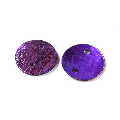 Spray Painted Natural Akoya Shell Connector Charms LS-BSHE-S304-17D-1