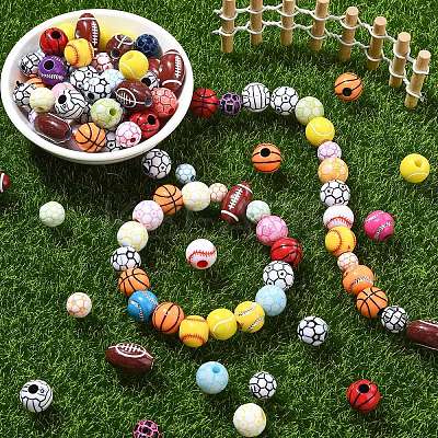 Sport Theme DIY Acrylic Beaded Bracelets Making Kits DIY-YW0010-96-1