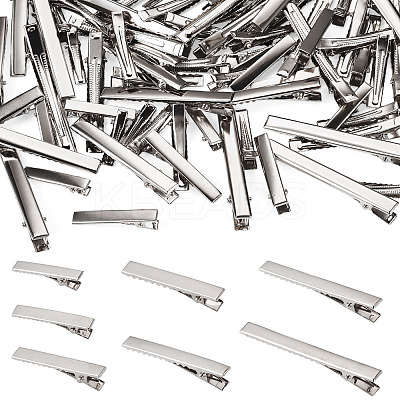 70Pcs 7 Styles Iron Flat Alligator Hair Clip Findings IFIN-TA0001-69-1