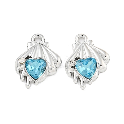 UV Plating Alloy with Rhinestone Pendants FIND-M033-26P-01-1
