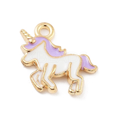 Light Gold Plated Alloy Enamel Pendants ENAM-M219-08KCG-02-1