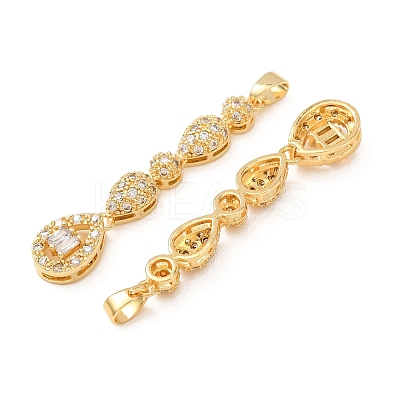 Brass Micro Pave Clear Cubic Zirconia Pendants CU-CBADD64-05G-1