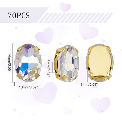 70Pcs Oval Sew on Rhinestone DIY-UN0004-22-1