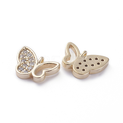 Brass Micro Pave Cubic Zirconia Pendants ZIRC-K083-010G-1