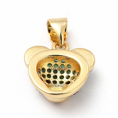 Rack Plating Brass Micro Pave Cubic Zirconia Charms KK-G456-23G-1