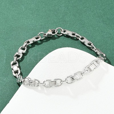 304 Stainless Steel Chain Bracelets for Women Men BJEW-Z143-28P-1