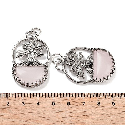 Natural Rose Quartz Bag Pendants G-Q163-06AS-05-1
