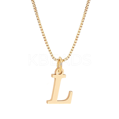 1pc 304 Stainless Steel Letter Pendant Necklaces NJEW-LP0001-38L-G-1