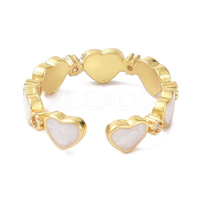 Heart Real 18K Gold Plated Cuff Rings for Girl Women Gift ZIRC-C021-05G-1