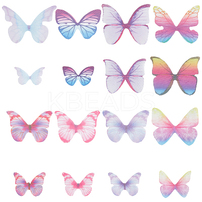 160Pcs 16 Style Polyester Fabric Wings Crafts Decoration DIY-SC0019-39-1