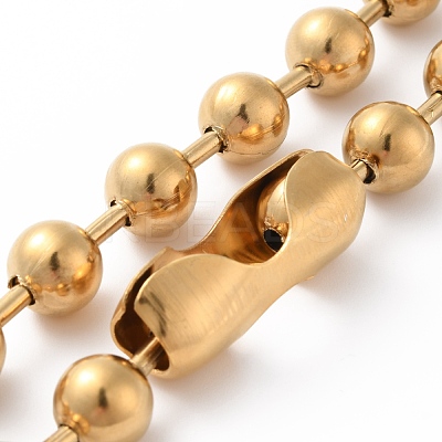 PVD Vacuum Plating 304 Stainless Steel Ball Chain Necklace & Bracelet Set STAS-D181-01G-02D-1