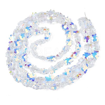 Electroplate Transparent Glass Beads Strands EGLA-N002-21A-B01-1