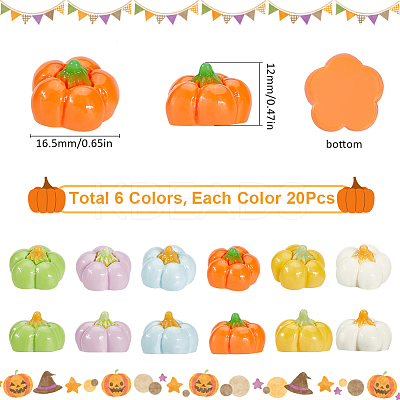 120Pcs 6 Colors Opaque Resin Decoden Cabochons CRES-SC0002-95-1