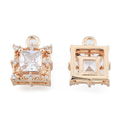 Brass Micro Pave Clear Cubic Zirconia Charms KK-N216-568LG-1