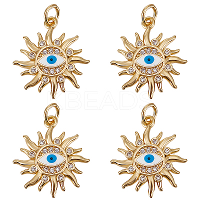 5Pcs Rack Plating Brass Micro Pave Cubic Zirconia Pendants KK-BBC0009-01-1