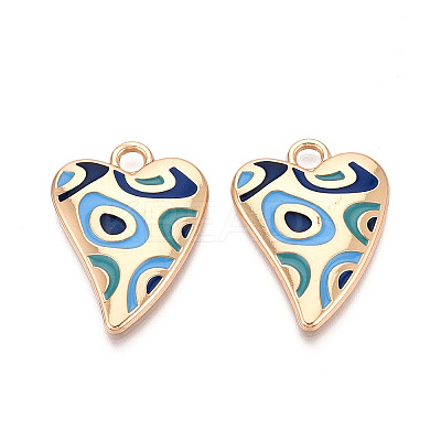 Rack Plating Alloy Enamel Pendants PALLOY-T091-15F-1