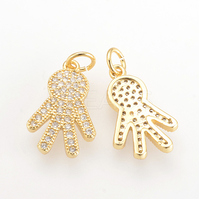 Brass Micro Pave Cubic Zirconia Pendants ZIRC-Q001-152G-1