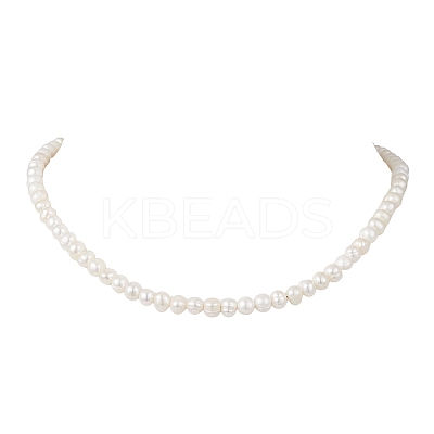 Natural Cultured Freshwater Pearl Potato Beaded Nekclaces NJEW-JN05869-1