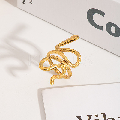 304 Stainless Steel Open Cuff Rings for Women RJEW-Z103-01G-03-1