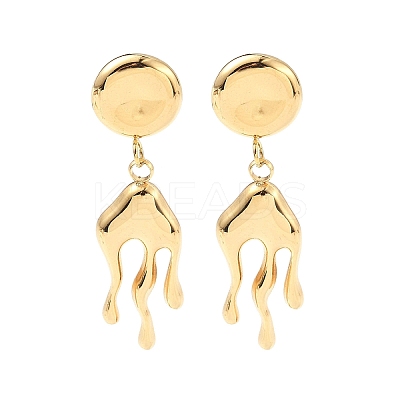 304 Stainless Steel Dangle Stud Earrings LS-EJEW-S264-02G-1