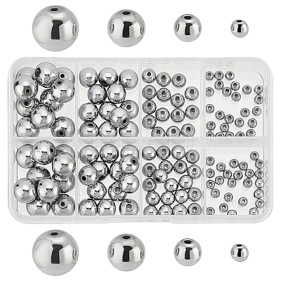 130Pcs 4 Styles Electroplated Non-magnetic Synthetic Hematite Beads Strands G-AR0005-91-1