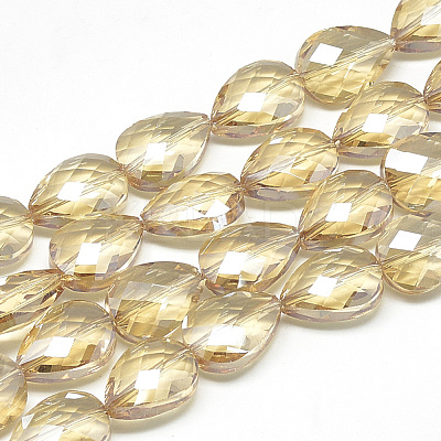 Electroplate Glass Beads Strands EGLA-S151-18x13mm-M-1