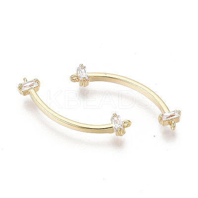 Brass Micro Pave Cubic Zirconia Links Connectors KK-S356-103-NF-1