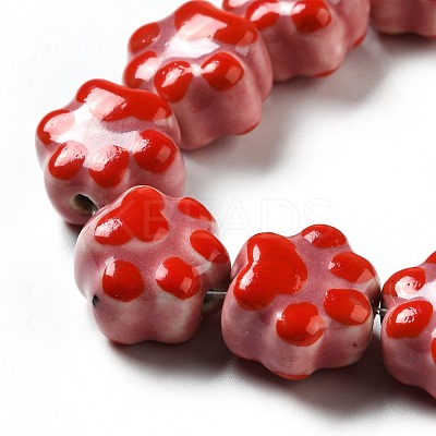 Handmade Printed Porcelain Beads PORC-F005-02D-1