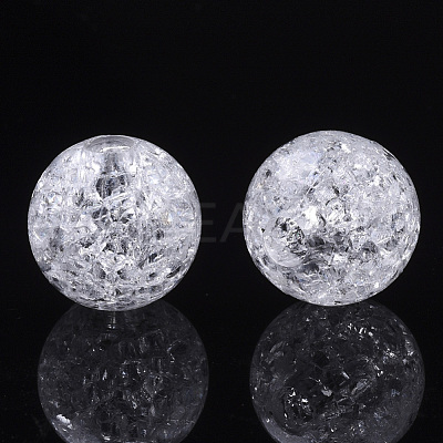 Transparent Crackle Acrylic European Beads CACR-N003-35-1
