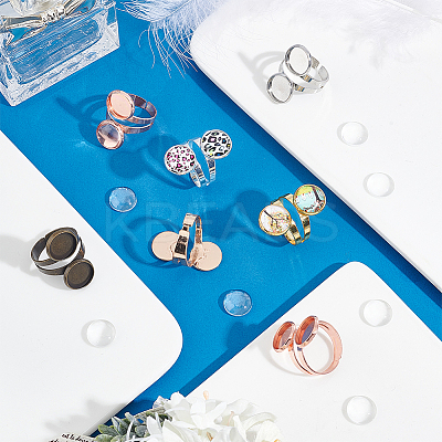 DIY Blank Dome Finger Ring Making Kit DIY-UN0004-12A-1