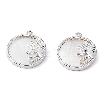 Rack Plating Brass Shell Pendants KK-A183-57P-1