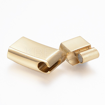 304 Stainless Steel Magnetic Clasps with Glue-in Ends X-STAS-F130-09G-1