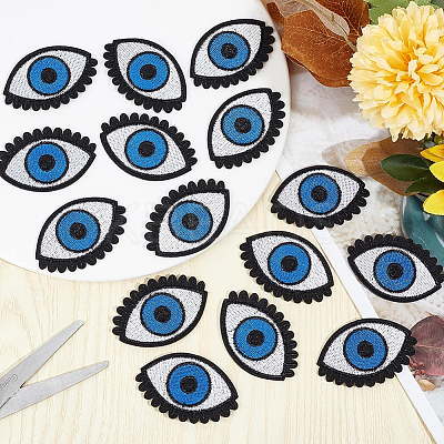 30Pcs Evil Eye Computerized Embroidery Cloth Iron on Patches PATC-GF0001-69-1