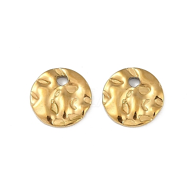 Ion Plating(IP) 304 Stainless Steel Textured Disc Charms STAS-Q336-11A-G-1