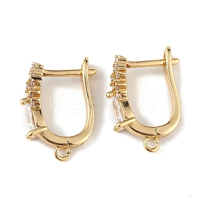 Brass Teardrop Hoop Earring Findings ZIRC-L097-055G-1