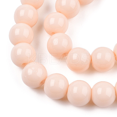 Opaque Solid Color Glass Beads Strands X-GLAA-T032-P8mm-09-1