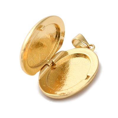 Eco-Friendly Rack Plating Brass Locket Pendants KK-F853-23G-1