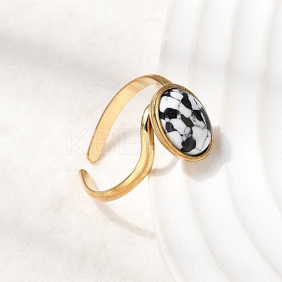 304 Stainless Steel Open Cuff Rings for Women RJEW-K258-17B-G-1