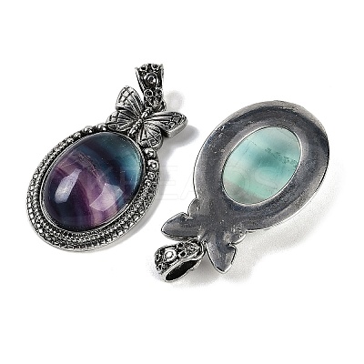 Natural Colorful Fluorite Pendants G-I370-09AS-11-1