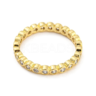 Rack Plating Brass Finger Ring with Cubic Zirconia RJEW-D014-01B-G-1