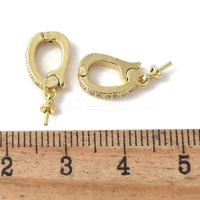 Brass Micro Pave Cubic Zirconia Pendants Bails KK-D324-21G-1