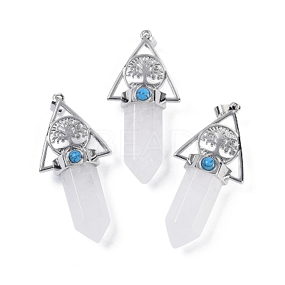 Natural Quartz Crystal Faceted Pointed Bullet Rock Crystal Big Pendants G-H076-02P-01-1