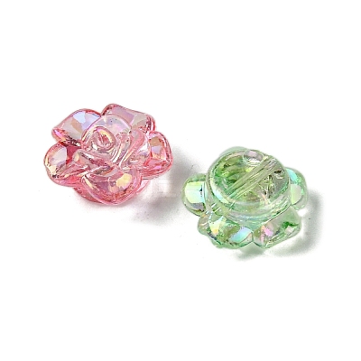 UV Plating Iridescent Transparent Acrylic Beads LS-OACR-O006-07D-1