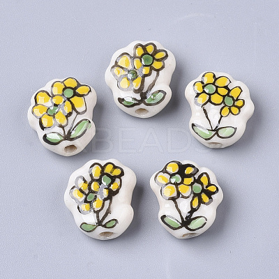 Handmade Porcelain Beads X-PORC-N004-24-1