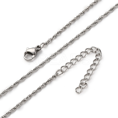 1.5MM 304 Stainless Steel Rope Chain Necklaces NJEW-T016-23P-1