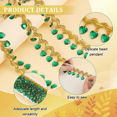 Polyester Lace Ribbon with Plastic Charms Tassel OCOR-WH0078-202A-03-1