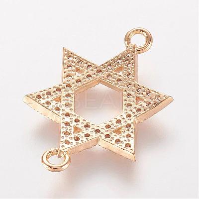 Brass Micro Pave Cubic Zirconia Links ZIRC-K061-96G-1