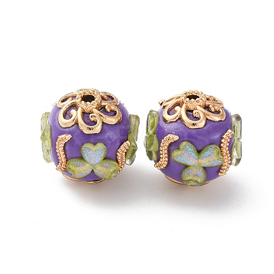 Handmade Resin Indonesia Round Beads IPDL-P005-15KCG-01-1